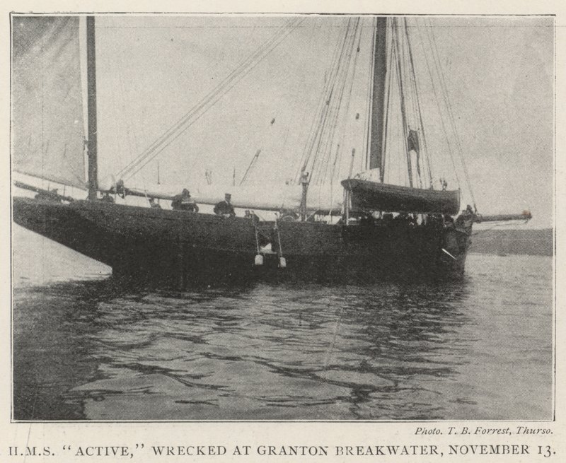HMS Active, vraket ved Granton Breakwater, 13. november av English Photographer