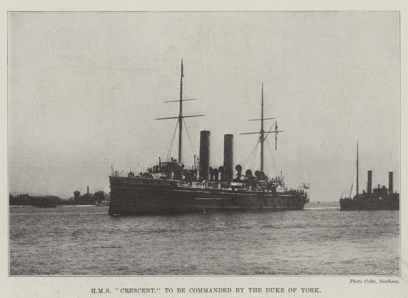 HMS Crescent, som skal kommanderes av hertugen av York av English Photographer