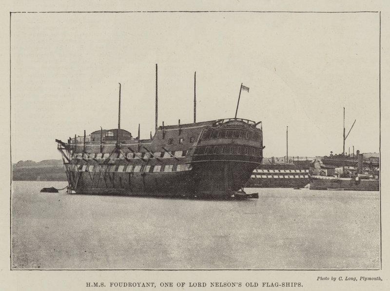 HMS Foudroyant, et av Lord Nelsons gamle flaggskip av English Photographer