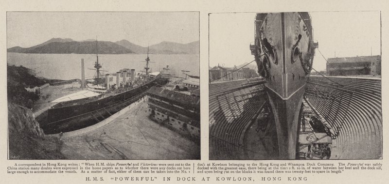 HMS Kraftig i Dock i Kowloon, Hong Kong av English Photographer