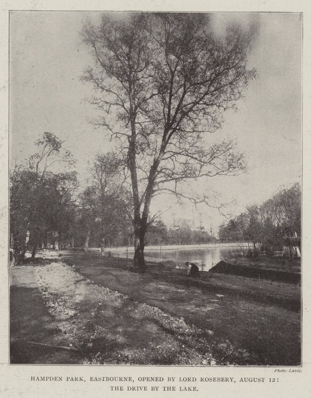 Hampden Park, Eastbourne, åpnet av Lord Rosebery, 12. august, Drive by the Lake av English Photographer