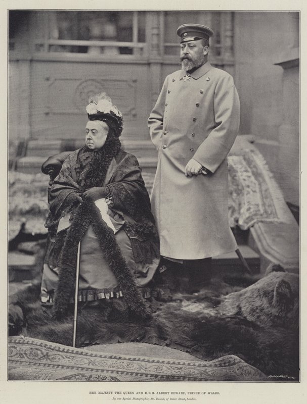 Hennes Majestet Dronningen og HKH Albert Edward, Prins av Wales av English Photographer