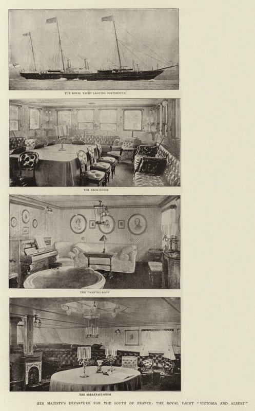 Hennes Majestets avgang til Sør-Frankrike, Royal Yacht Victoria og Albert av English Photographer