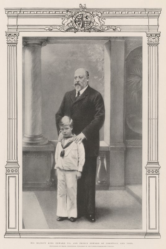 Hans Majestet kong Edward VII og prins Edward av Cornwall og York av English Photographer