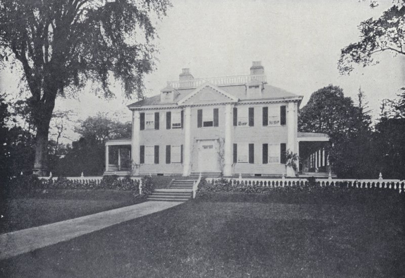Hjemmet til Henry Wadsworth Longfellow, Cambridge, Massachusetts (s/hvitt-bilde) av English Photographer