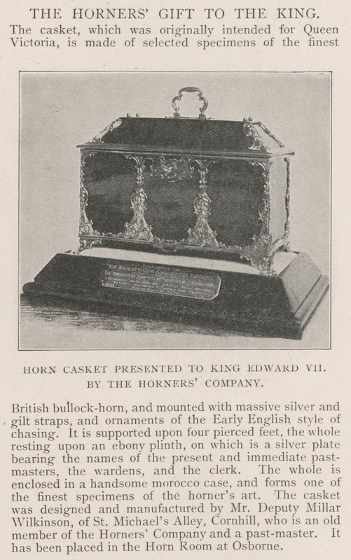 Horn Casket presentert til kong Edward VII av Horners Company av English Photographer