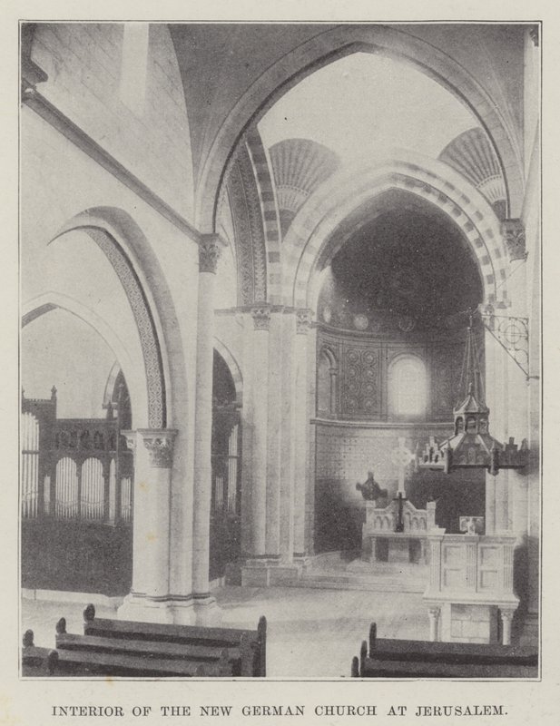 Interiør i den nye tyske kirken i Jerusalem av English Photographer