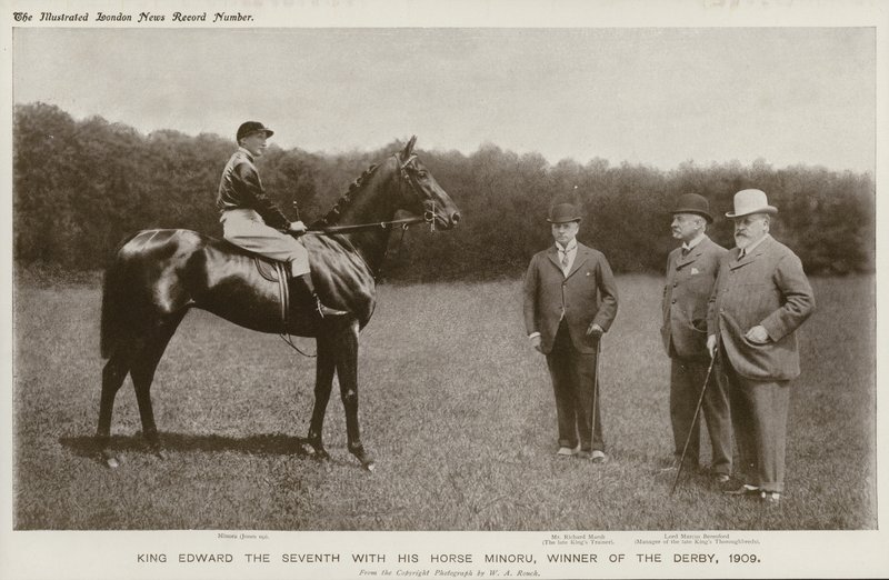 Kong Edward VII med hesten Minoru, vinner av Derby av English Photographer