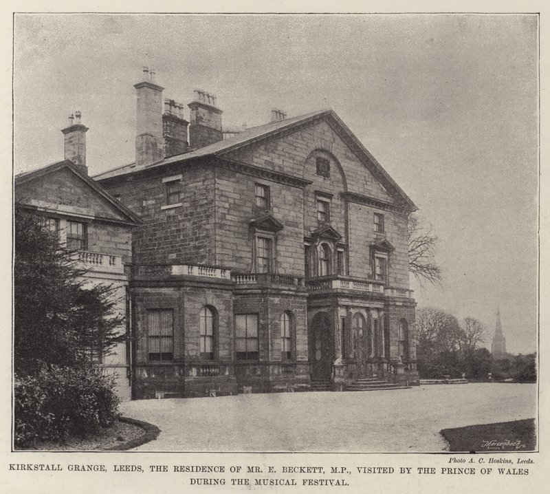 Kirkstall Grange, Leeds, residensen til Mr E Beckett, MP, besøkt av prinsen av Wales under musikalfestivalen av English Photographer