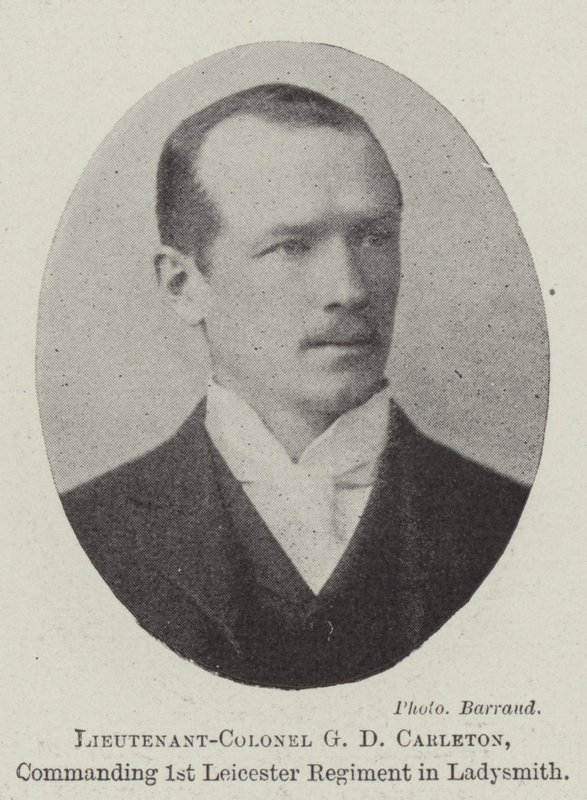 Oberstløytnant G D Carleton, kommanderende 1. Leicester Regiment i Ladysmith av English Photographer