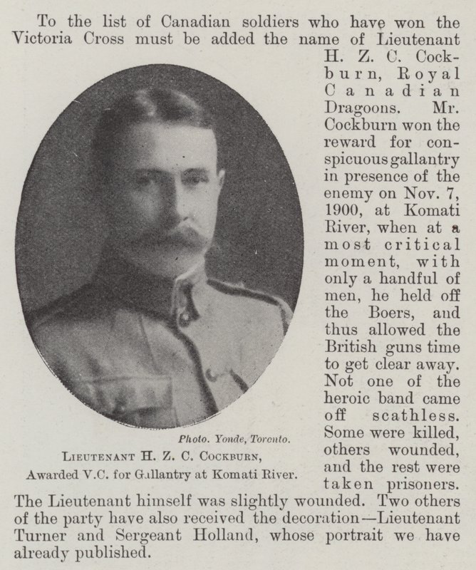 Løytnant HZ C Cockburn, tildelt VC for gallanteri ved Komati River av English Photographer