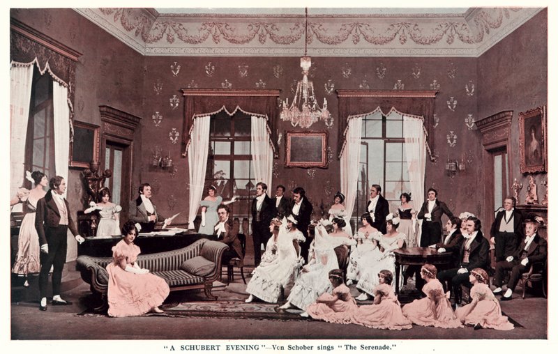 Lilac Time, A Schubert Evening, Von Schober synger The Serenade (s/hv-bilde) av English Photographer