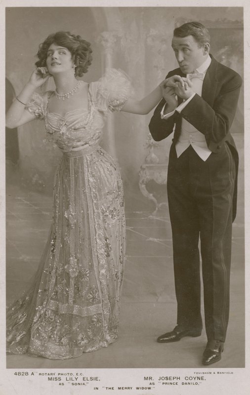 Lily Elsie og Joseph Coyne i The Merry Widow av English Photographer