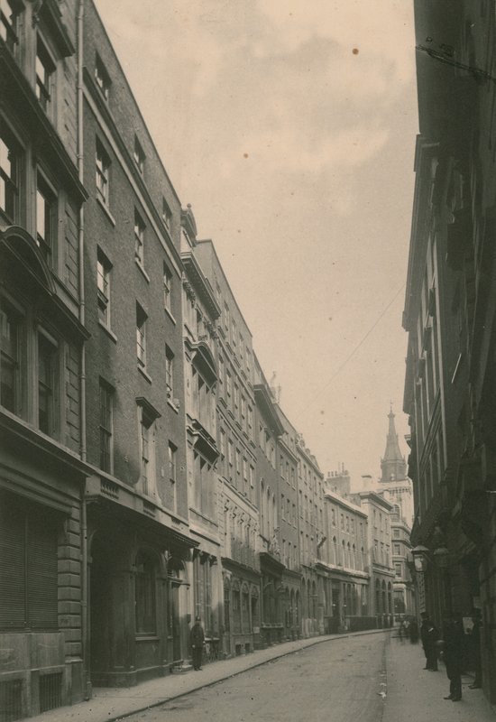 Lombard Street, London; fotografi; datert juni 1885 av English Photographer