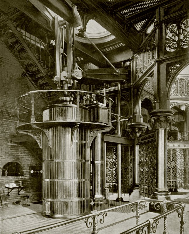 London Sewage: The Crossness Pumping Station (s/hvitt bilde) av English Photographer