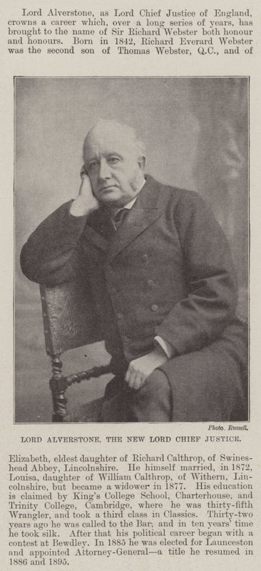 Lord Alverstone, den nye Lord Chief Justice av English Photographer