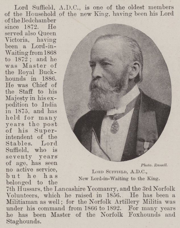 Lord Suffield, ADC, New Lord-in-Waiting to the King av English Photographer