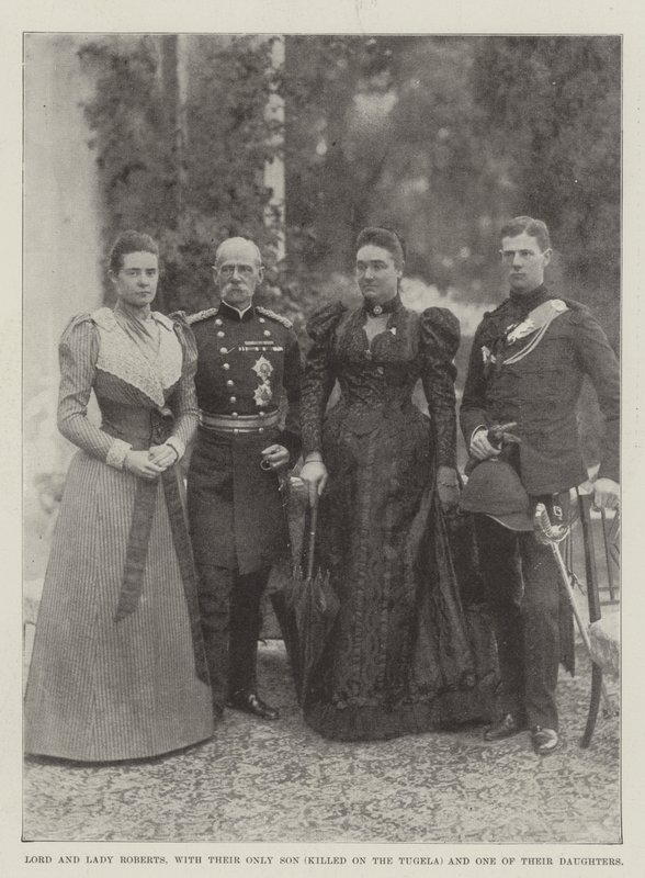 Lord og Lady Roberts, med deres eneste sønn (drept på Tugela) og en av deres døtre av English Photographer