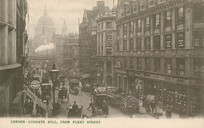 Ludgate Hill fra Fleet Street, London av English Photographer
