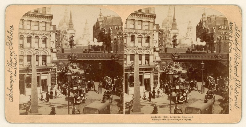 Ludgate Hill, stereoskopisk utsikt av English Photographer