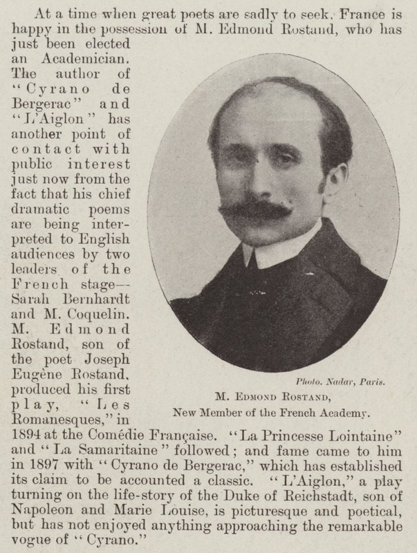 M Edmond Rostand, nytt medlem av det franske akademiet av English Photographer