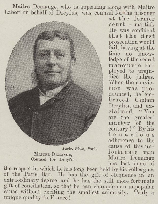 Maitre Demange, advokat for Dreyfus av English Photographer