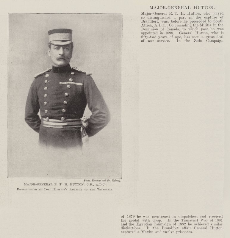 Generalmajor ETH Hutton, CB, ADC, utmerket seg i Lord Robertss Advance to the Transvaal av English Photographer