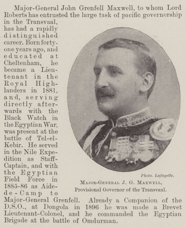 Generalmajor JG Maxwell, provisorisk guvernør i Transvaal av English Photographer