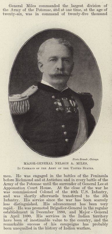 Generalmajor Nelson A Miles, i kommando av Army of the United States av English Photographer