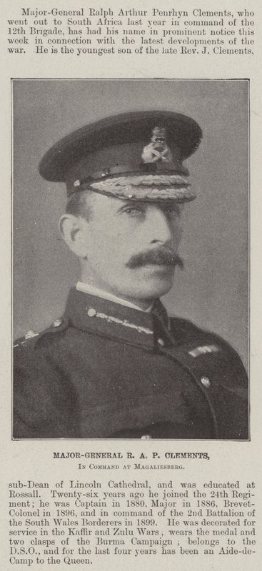 Generalmajor RAP Clements, i kommando ved Magaliesberg av English Photographer