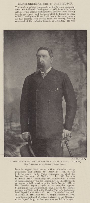 Generalmajor Sir Frederick Carrington, KCMG, ny sjef for styrkene i Sør-Afrika av English Photographer