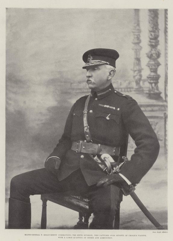 Generalmajor T Kelly-Kenny (kommanderende sjette divisjon), som fanget over sytti Cronjes-vogner, med en stor mengde butikker og ammunisjon av English Photographer