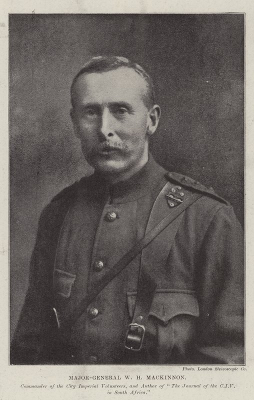 Generalmajor WH Mackinnon, sjef for City Imperial Volunteers, og forfatter av The Journal of the CIV i Sør-Afrika av English Photographer