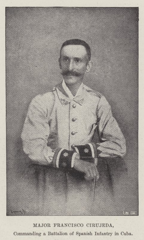 Major Francisco Cirujeda, kommanderte en bataljon av spansk infanteri på Cuba av English Photographer