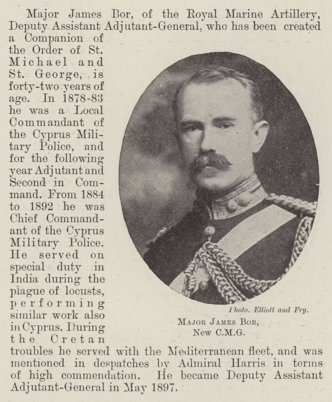 Major James Bor, ny CMG av English Photographer