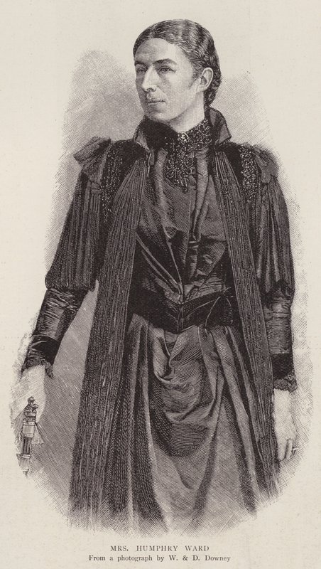 Mary Augusta Ward , engelsk forfatter (litho) av English Photographer