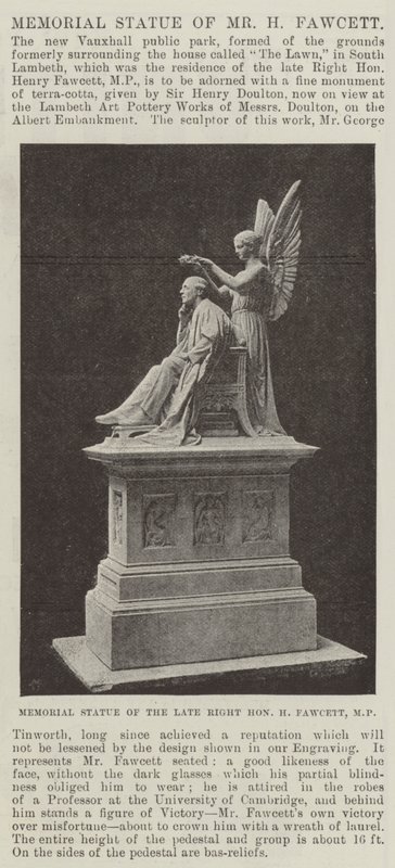 Minnestatue av Mr H Fawcett av English Photographer