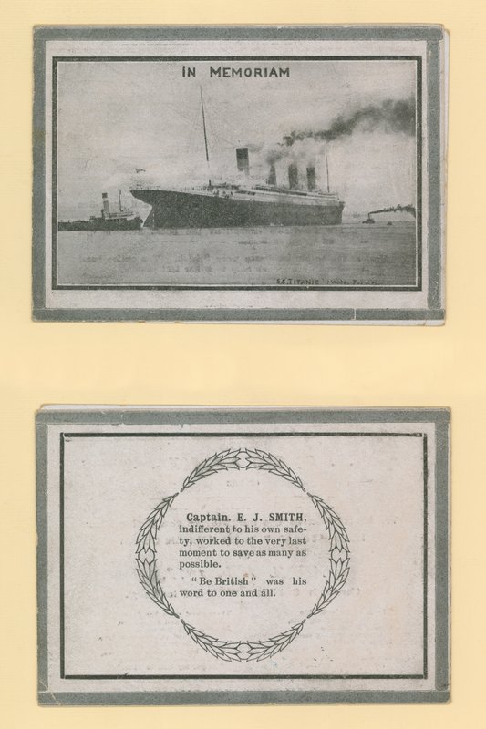 Minnekort til kaptein EJ Smith fra Titanic av English Photographer