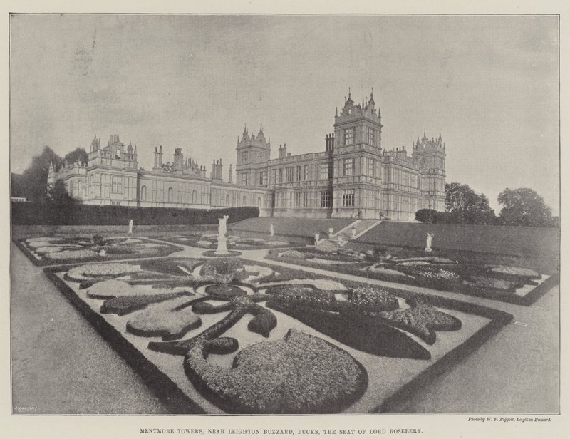 Mentmore Towers, nær Leighton Buzzard, Buckinghamshire, setet til Lord Rosebery av English Photographer