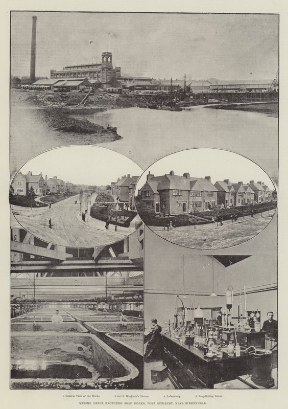 Messers Lever Brothers Soap Works, Port Sunlight, nær Birkenhead av English Photographer