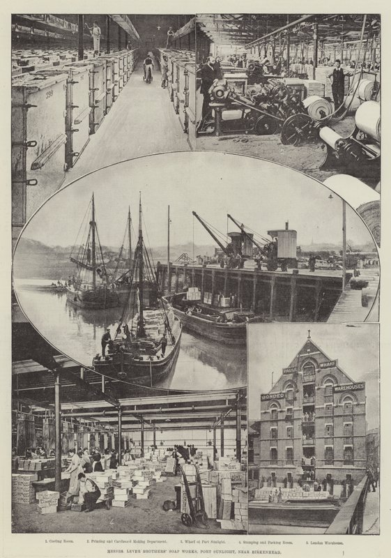 Messers Lever Brothers Soap Works, Port Sunlight, nær Birkenhead av English Photographer
