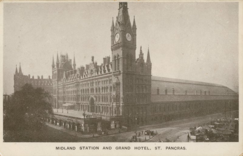 Midland Station og Grand Hotel, St Pancras, London av English Photographer