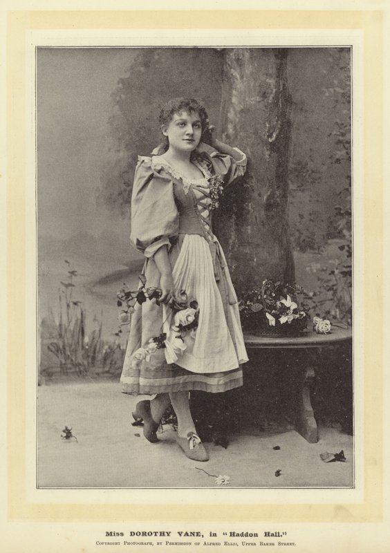 Frøken Dorothy Vane, i Haddon Hall av English Photographer
