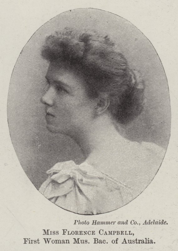 Frøken Florence Campbell, First Woman Bachelor of Music of Australia av English Photographer