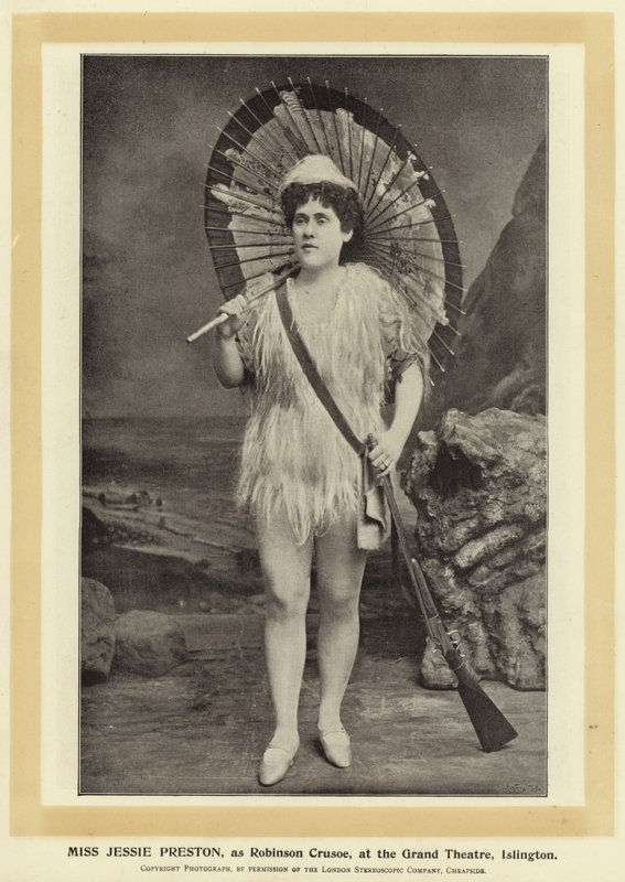 Frøken Jessie Preston, som Robinson Crusoe, ved Grand Theatre, Islington av English Photographer