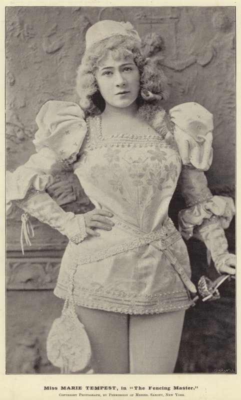 Miss Marie Tempest, i fektemesteren av English Photographer