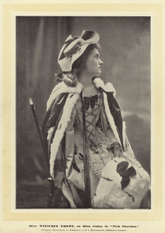 Frøken Winifred Emery, som frøken Linley i Dick Sheridan av English Photographer