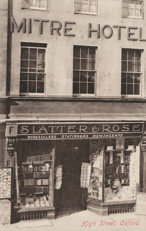 Mitre Hotel og Slatter and Rose, High Street, Oxford (s/hvitt-bilde) av English Photographer