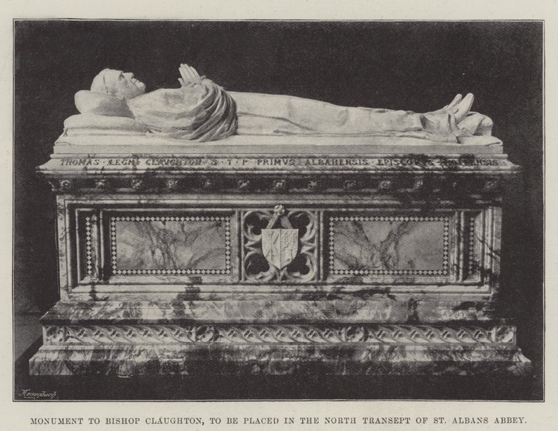 Monument til biskop Claughton, skal plasseres i North Transept of St Albans Abbey av English Photographer