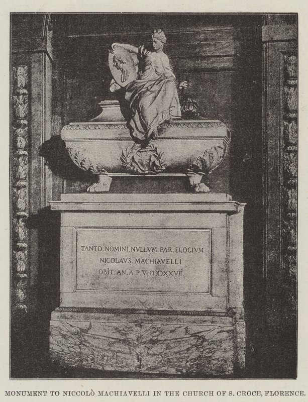 Monument til Niccolo Machiavelli i kirken S Croce, Firenze av English Photographer